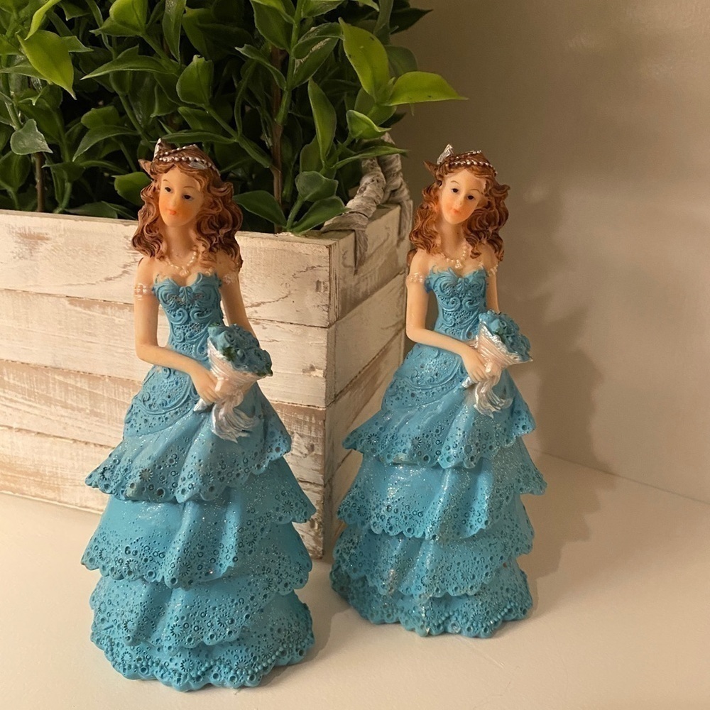 Mis Quince Anos Sweet 16 Birthday Cake Topper Girl Figurine Turquoise Bl…